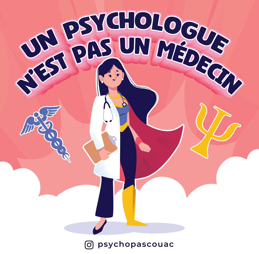 Affiche Le psychologue n'est pas un médecin